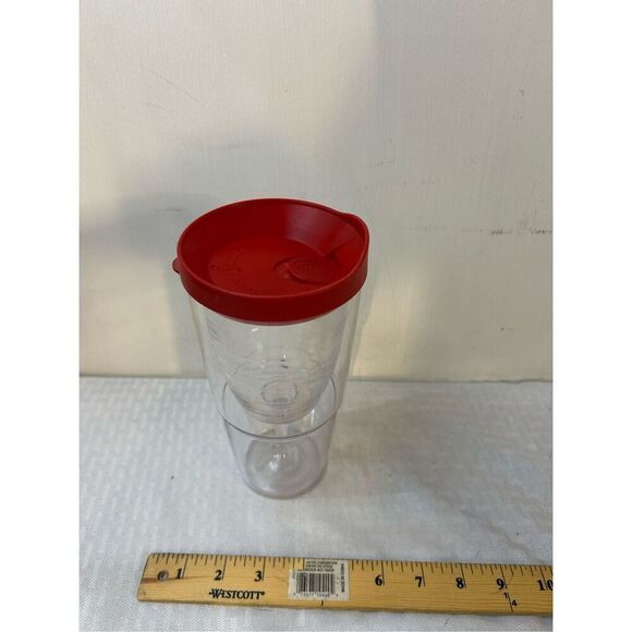 Tervis tall tumbler wine glass inside 16 oz red lid - Picture 1 of 3